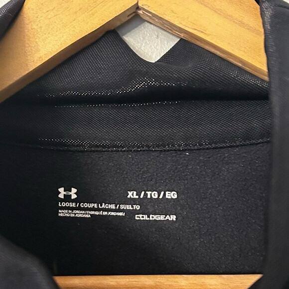 Under Armour Fleece Mirage Mock Neck Pullover Sweatshirt Black Shimmer Women XL - Picture 3 of 7